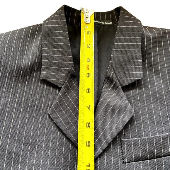 Perry Ellis Portfolio Boys Sz 12 Pinstripe Black Suit Jacket 3 Button Blazer - Picture 10 of 13